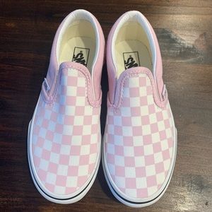 Girls Pink Check Vans